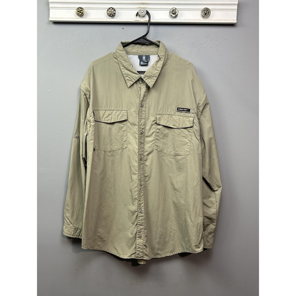 Little‎ Donkey Andy Shirt Mens XXL Khaki Power Dry Vented Back Fishing Quick Dry